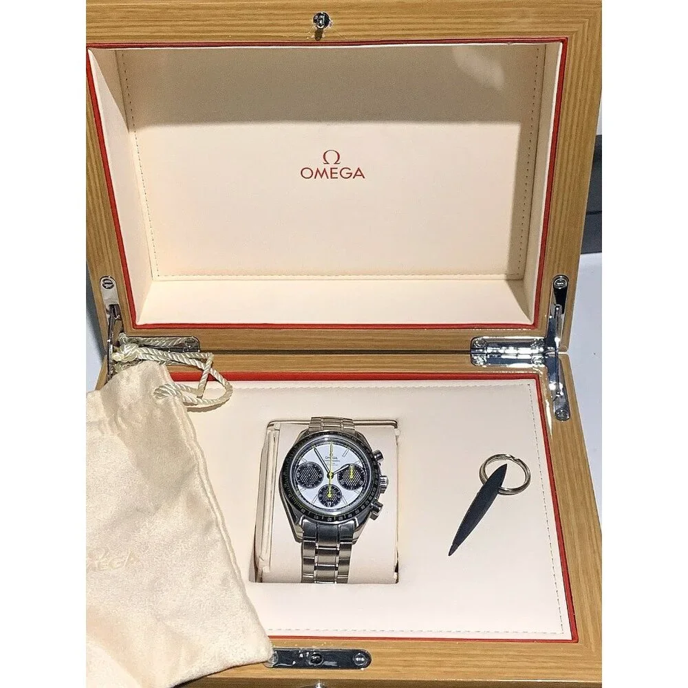 Omega Speedmaster Racing Men's Watch Swiss Automatic Chronograph White Dial 40mm